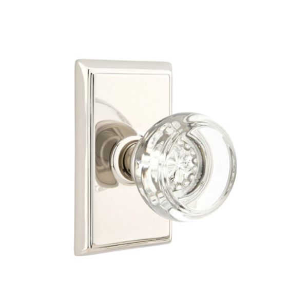 Emtek 8220-HT-US4 Hampton Crystal Door Knob Privacy Set With Oval