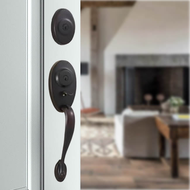 Traditionale Single Cylinder Oil-Rubbed Bronze Left-Hand Lexington Door Handleset with Bordeau Lever